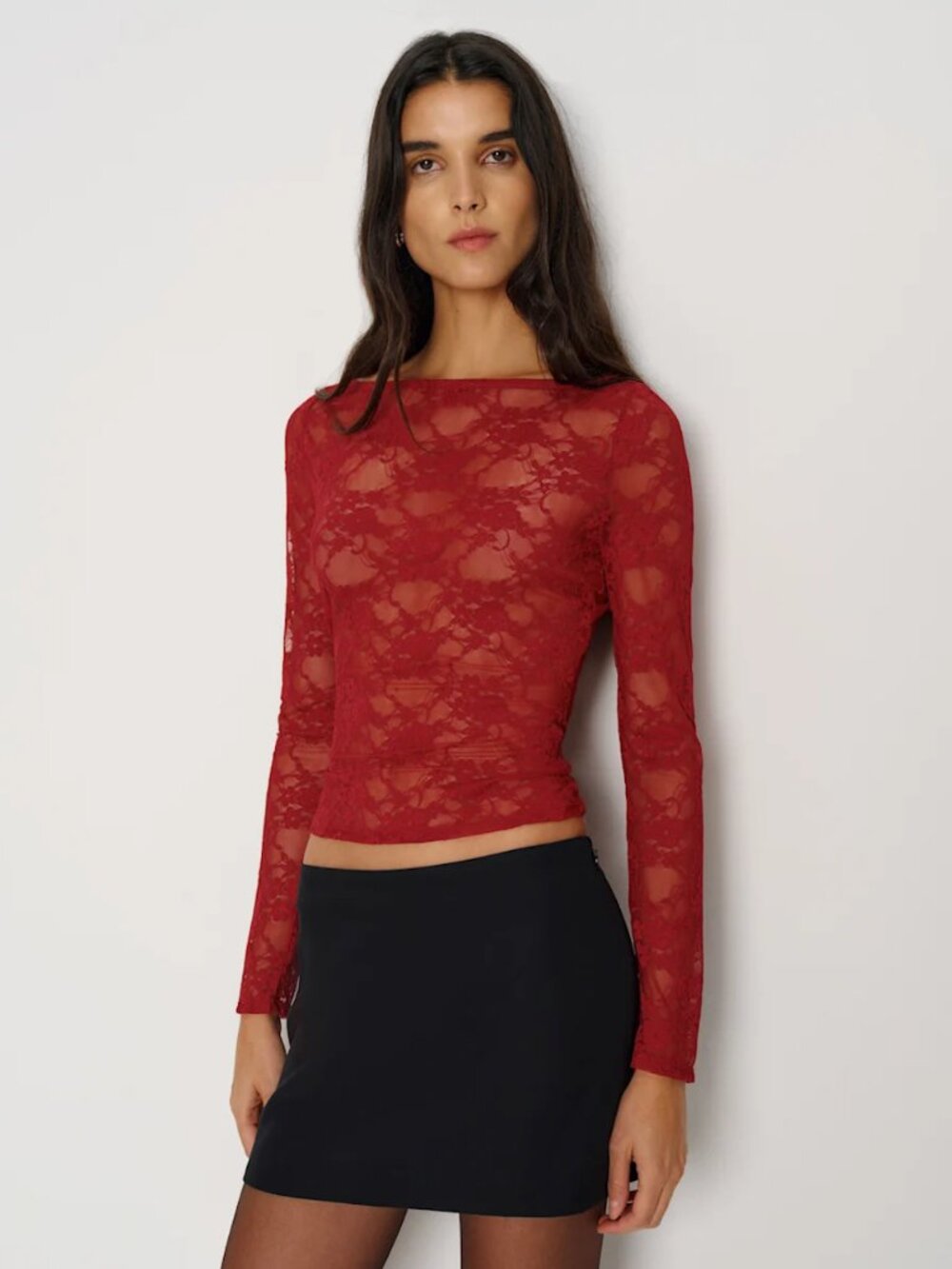 NWT Reformation Adriano Lace Knit Top